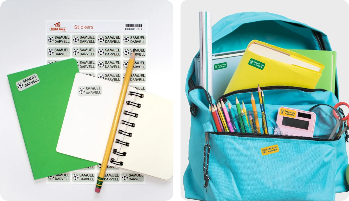 Iron-on name labels & name stickers for school kids