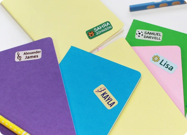 Sticky labels for school kids